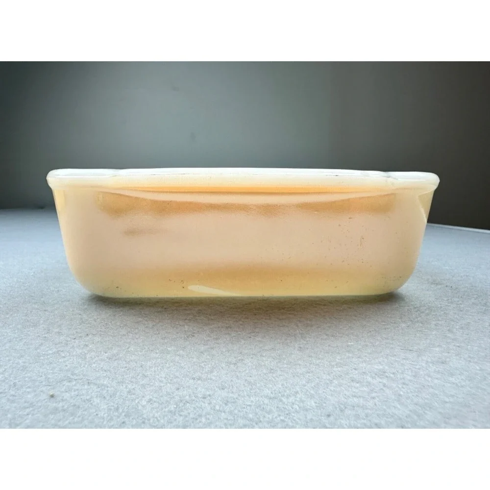 2 Vintage‎ Fire King #410 Peach Lustre 1-1/2 Quart  & #409 1 QT Casserole Pans